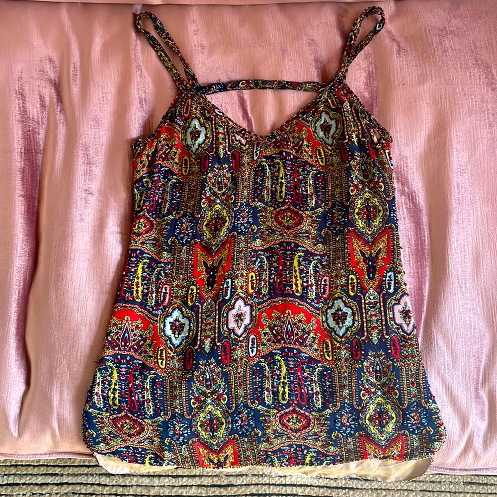 Vintage DKNY silk beaded top